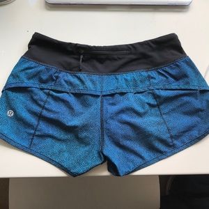 cute blue and black pattern lulu lemon shorts